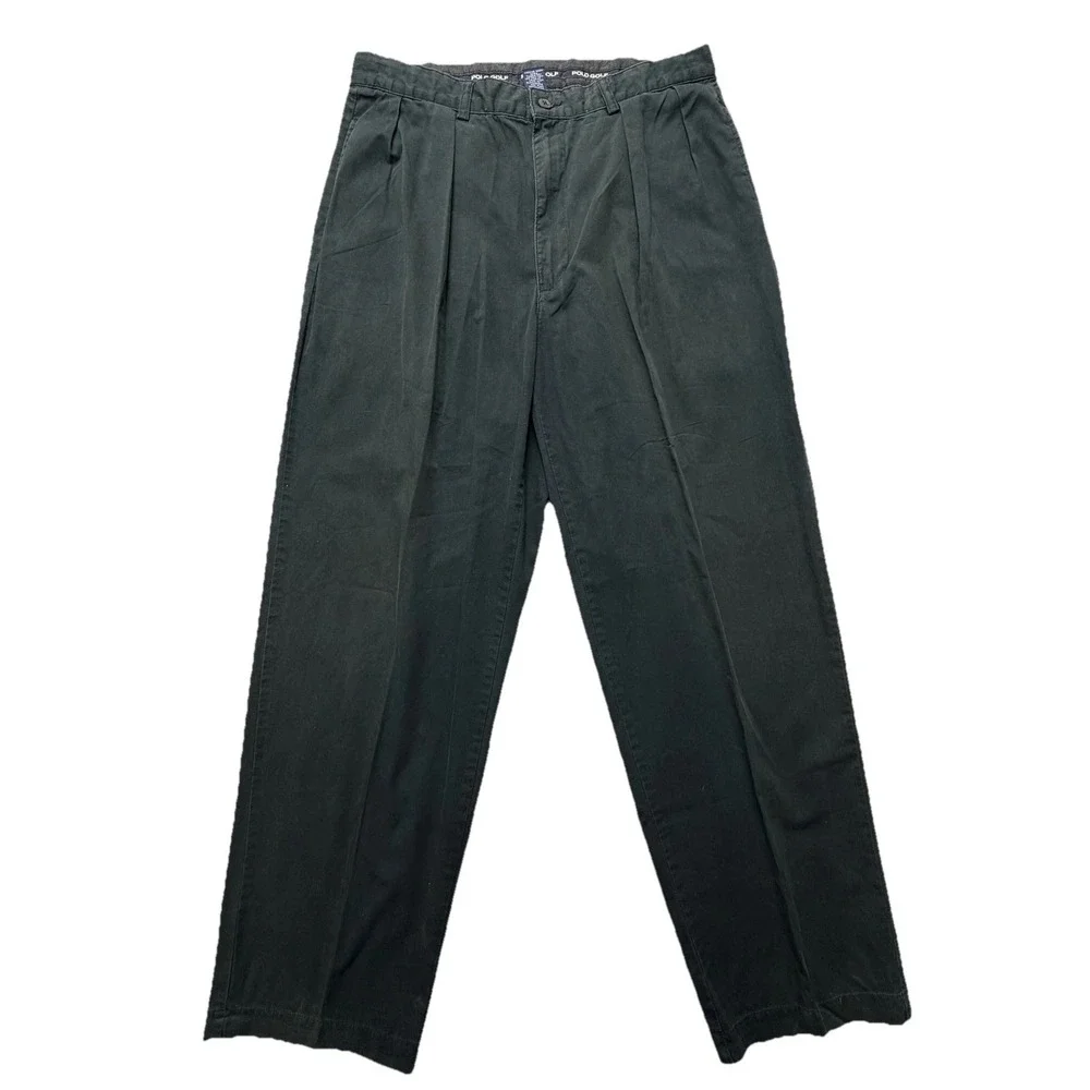 Polo‎ Ralph Lauren Polo Golf Pants Mens 34x30 Green Pleated Classic Fit Chino